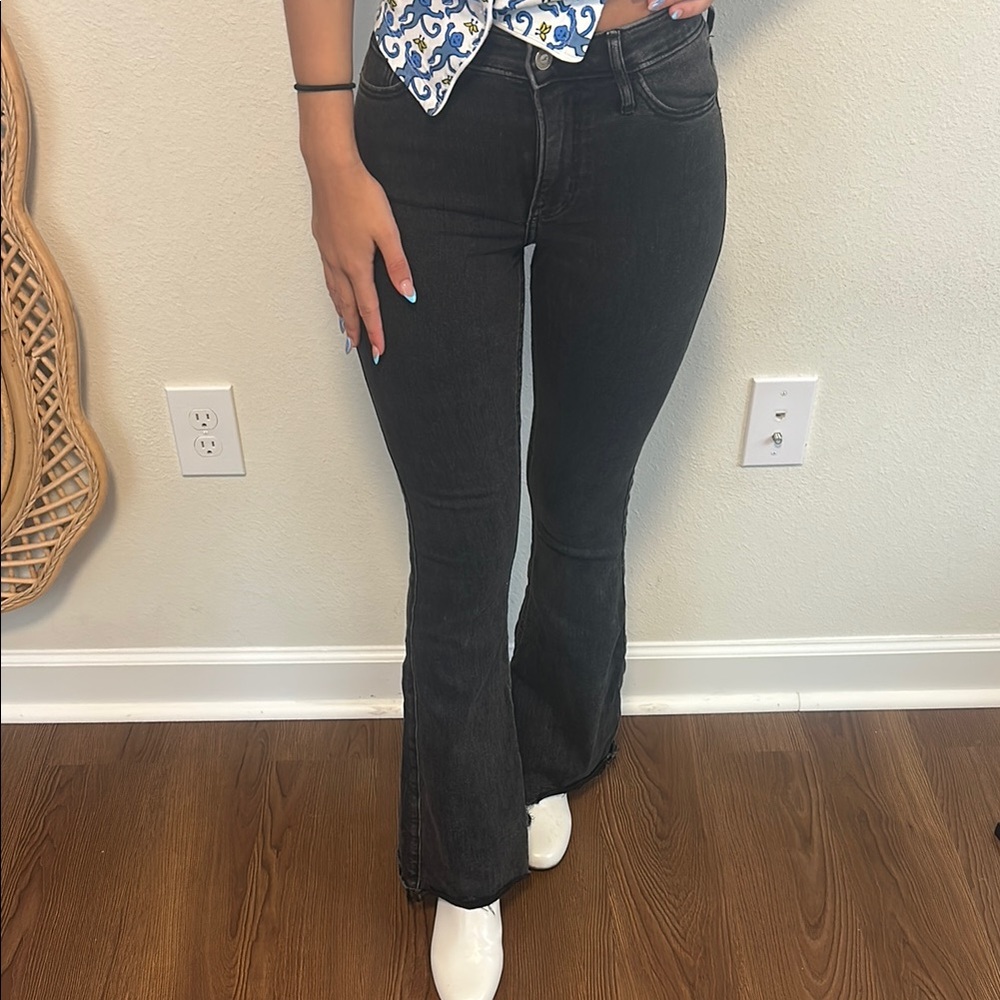 Hollister Black Flare Wide Leg Jeans